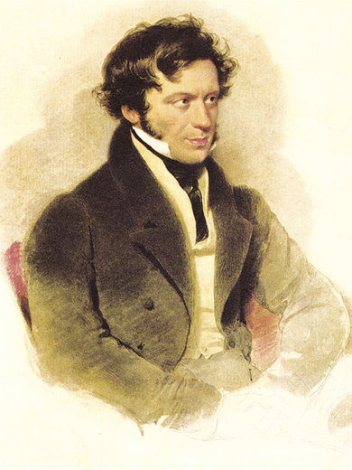 Författarporträtt av Grillparzer, Franz